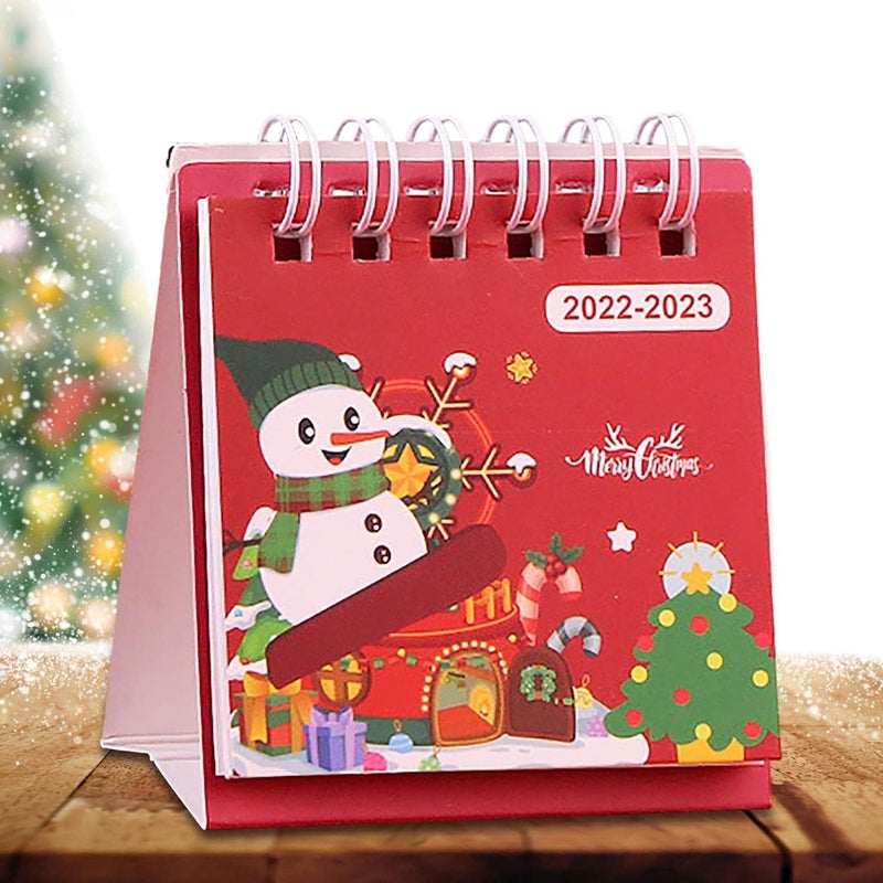 woobles Small Desk Calendar 2022-2023,Christmas Desktop Calendar from August 2022 to December 2023 | Christmas Stand Up Calendar Christmas Desk Gift, Suit for Office, School, Kindergarten, Nursery - Image 1